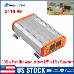 3000W 6000W Pure Sine Wave Power Inverter 12V to 120V Converter Remote Control