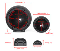 Tweeter & Midrange Speaker Pods Pair ABS Plastic A Pillar Dash Mount Mids Highs