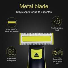 Electric Shaver Replacement Heads Compatible with 1 Count (Pack of 4), Green