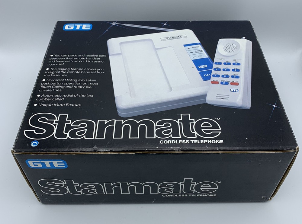 Totally Awesome Vintage 80’s GTE STARMATE Cordless Telephone Complete in package