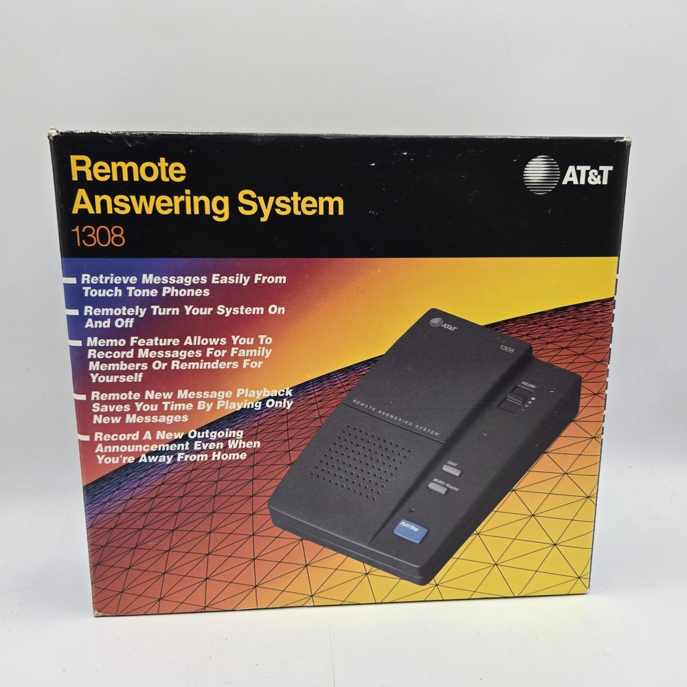 Vintage AT&T Remote Answering System Machine Model 1308 Used in Original Box