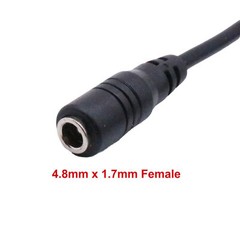 2x DC Power 4.8mm x 1.7mm Male Angle To Female Extension Adapter Connector Cable