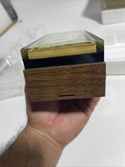 Vintage Lucite $500 1974 US One Dollar Bills Paperweight AM Radio Retro New