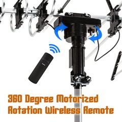 Five Star Amplified 360° Rotor Outdoor TV Antenna 4K 1080p UHF VHF Support 2 TVs