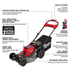 Milwaukee Tool 2823-22Hd M18 Fuel 21 In. Self-Propelled Dual Battery Mower Kit