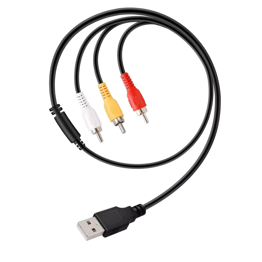 USB to 3RCA Cable, 1.5m USB Male to 3 RCA Male Jack Splitter Audio Video AV C…