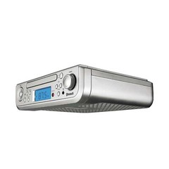 ELITE PKCR2713AMZ Under Counter CD Player with Clock Radio and Bluetooth, Silver