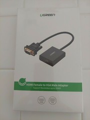 UGREEN HDMIFemale to VGA Male Adapter.Support Resolution up to 1080p.New