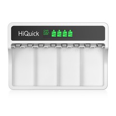 HiQuick 4pcs 9V Rechargeable Batteries w/ LCD Charger for 9V NiMH NiCD Li-ion