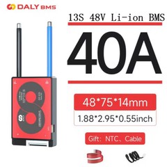 Daly 13S 48V 30A Li-ion BMS + 5P13S Holder + Nickel Kits for 18650 Battery Pack