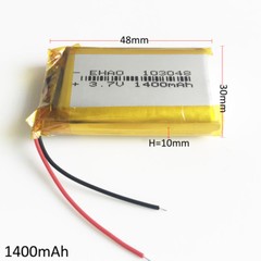 3.7V 1400mAh li po Rechargeable Battery Cells For Camera recorder GPS PSP 103048