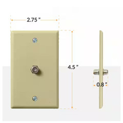 Wall Plates Single Coaxial Cable Ivory Color Perfect vision WPSNPISC-05