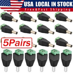 100Pairs Male Female 2.1×5.5mm DC Power Plug Jack Adapter Connector for CCTV Lot