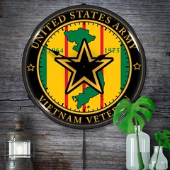Army Vietnam Veteran, Lighted Backlit LED Wall Clock