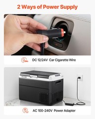 VEVOR 12V Car Refrigerator Portable Freezer 52.8QT Electric Cooler for Camping