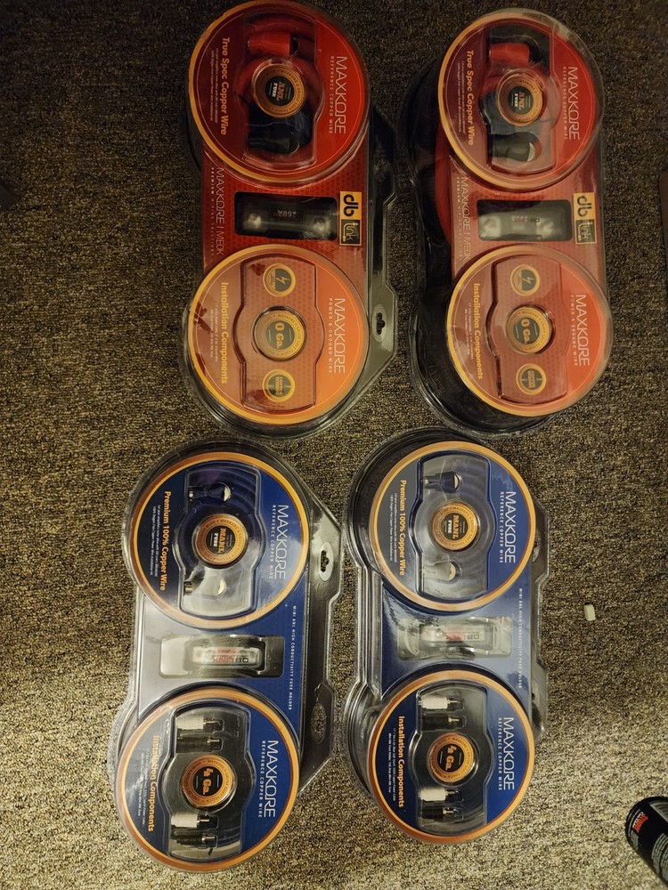 DB drive maxkore 0 guage Amp/kit and 4 guage.