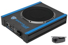 Rockville USS10 10″ 800w Slim Under-Seat Powered Car/Truck Subwoofer Sub+Amp Kit