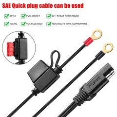 2PCS SAE Extension Cable 2FT 10AWG Battery Connector Ring Terminal Harness Acce