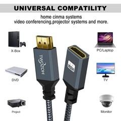 10FT High-Speed HDMI Extension Cable 2-Pack, 4K@60Hz, Braided & Tangle-Free