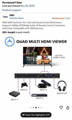 Quad Multi Viewer 4×1 Seamless HDMI Switch Full HD 1080p (HD-401MR)