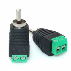 20Pcs of Speaker Wire Cable to Audio RCA Male Connector Adapter Jack Plug Lot