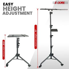 Projector Stand 29.5 to 71″ Adjustable Tripod 3 Shelves Portable w Phone Holder