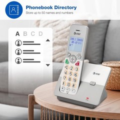 Compact EL1121 Cordless Landline Phone with Hands-Free Speakerphone & Quiet Mode