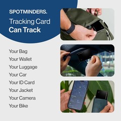 SPOTMINDERS Apple MFI Certified Wallet Tracking Card Black 4-Pack – Works wit…