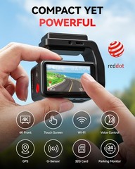 REDTIGER F4 32GB Dash Cam Front & Rear 4K Dash Camera 5.8GHz WiFi 2″Touch Screen