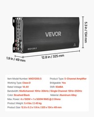 VEVOR Car Audio Amplifier Car Amplifier 5-Channel Class D Multichannel for SUVs