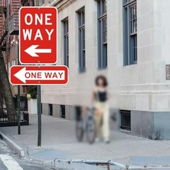 One Way Sign with Arrow, 18×6 Inches, red and white – 6″ x 18″ – Left and Right