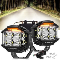 AUXBEAM 4″inch Side Shooter LED Work Driving Light Spot Pods DRL + Black Covers