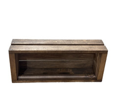 Rustic Wooden Cassette Tape Holder Crate – Vintage Audio Storage Box Organizer