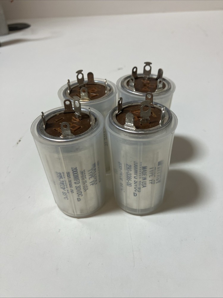 Lot of 4 Mallory Type Capacitor 2000MFD 30VDC 290-0086-00