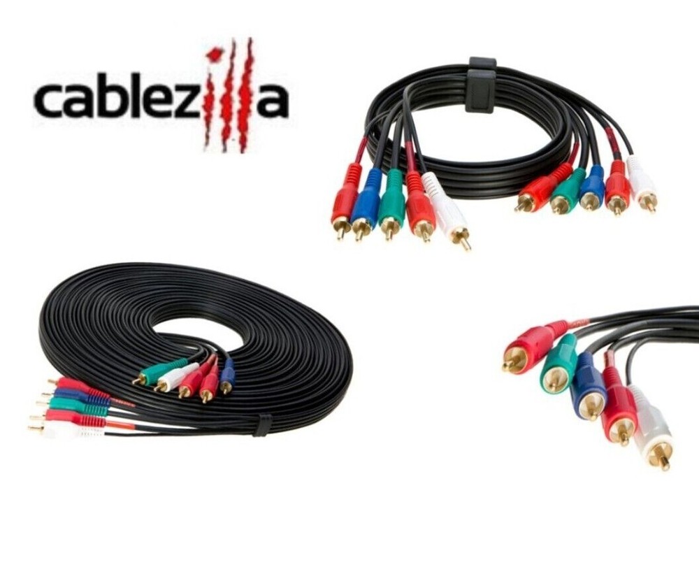 5RCA Male to Male Component AV Cable RGB Video Audio Adapter Cord Multi-Pack LOT