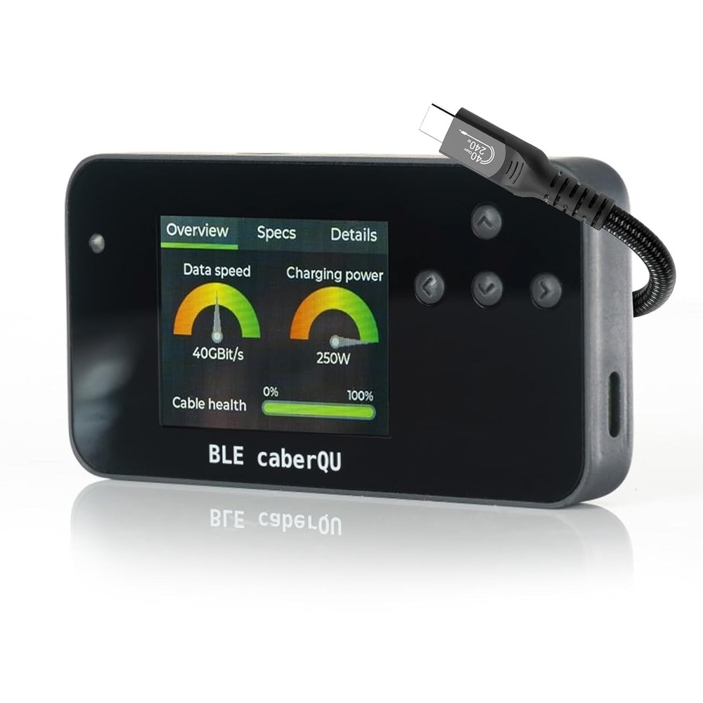 BLE caberQU V4.6 USB-C Cable Tester USB4 40Gbps 240W eMarker Bluetooth