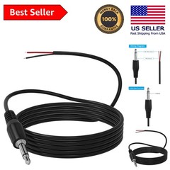 6ft Braided 3.5mm Male Jack to Bare Wire Audio Cable – Ideal for Amateurs