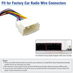20Pin Aftermarket Radio Wiring Harness Adapter for Honda Acura
