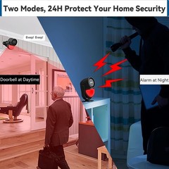 125dB Loud Motion Sensor Alarm with 328ft Remote Control 40ft PIR Detector, B…