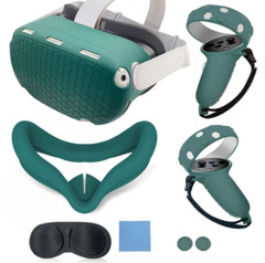 10PCS Silicone Accessories Set for Oculus Quest 2 VR Face Controller Grip Covers