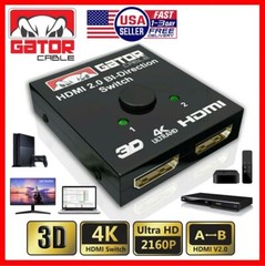 Bi-Direction 4K HDMI 2.0 Cable Switch Switcher Splitter HUB HDCP 2×1 1×2 In Out