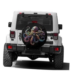 Colorful Fashion Octopus Spare Tire Cover with Backup Camera Hole Wheel Tire