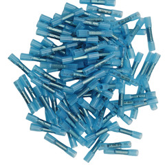 100x Blue 14‑16 AWG Heat‑Shrink Butt Terminals Waterproof Wire Splice Connectors