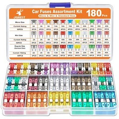 300Pcs Car Fuse Assortment Kit, 160 Mini Blade Fuses Automotive + 90 Standard