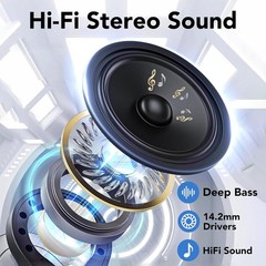 Open-Ear Bluetooth 5.4 Headphones with 50H Playtime & Active Noise Cancelling
