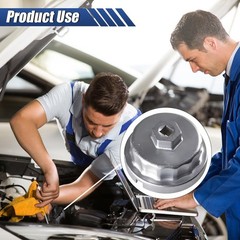 Oil Filter Wrench, 64MM Heavy Duty Oil Filter Cap Removal Socket Color: White