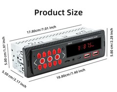 ESSGOO Stereo MP3 Player Audio SD USB Head Unit Radio Bluetooth FM 1DIN Car