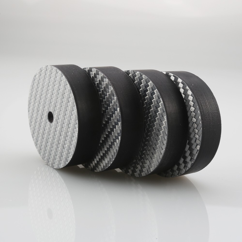 4X Audiocrast 40MM*10MM Carbon Fiber Speaker Isolation Feet Spike Pad Stand Base