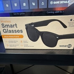 weariQ Wireless Smart Glasses Black Matte UV400 Polarized Touch Bluetooth USB