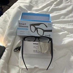 weariQ Wireless Smart Glasses Black Glossy Frame Touch Control Open Ear Sound
